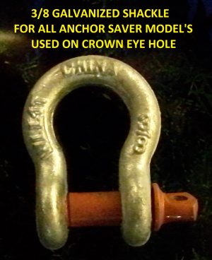 ANCHOR SAVER CROWN EYE  3/8" Galv Shackle